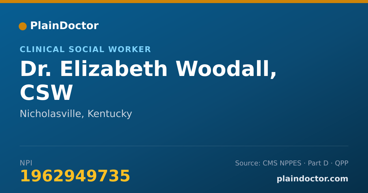 Shareable card for Elizabeth Woodall, CSW - Clinical Social Worker, Nicholasville, KY