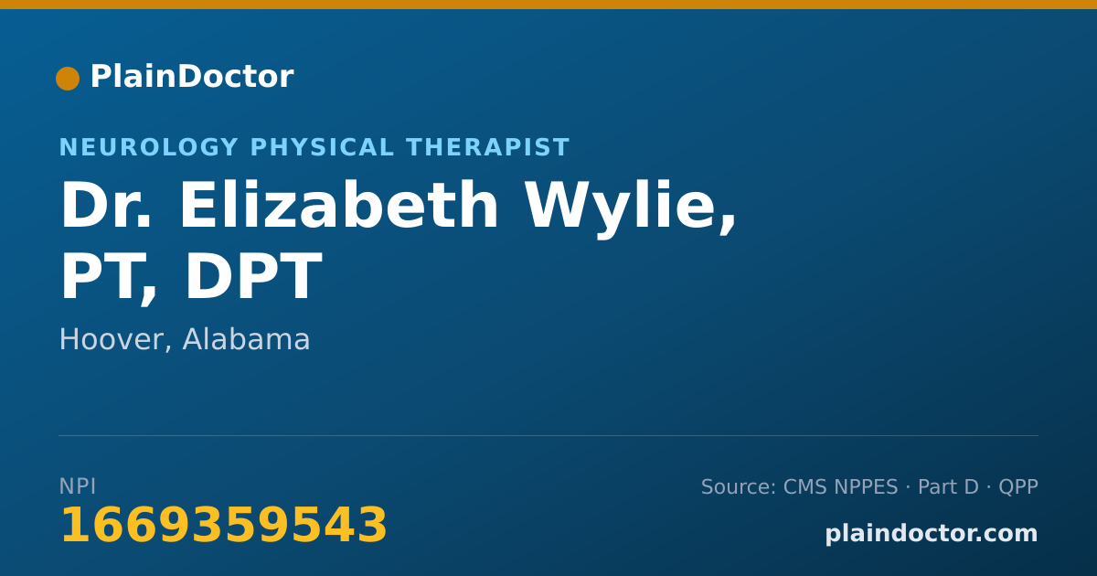 Shareable card for Elizabeth Wylie, PT, DPT - Neurology Physical Therapist, Hoover, AL