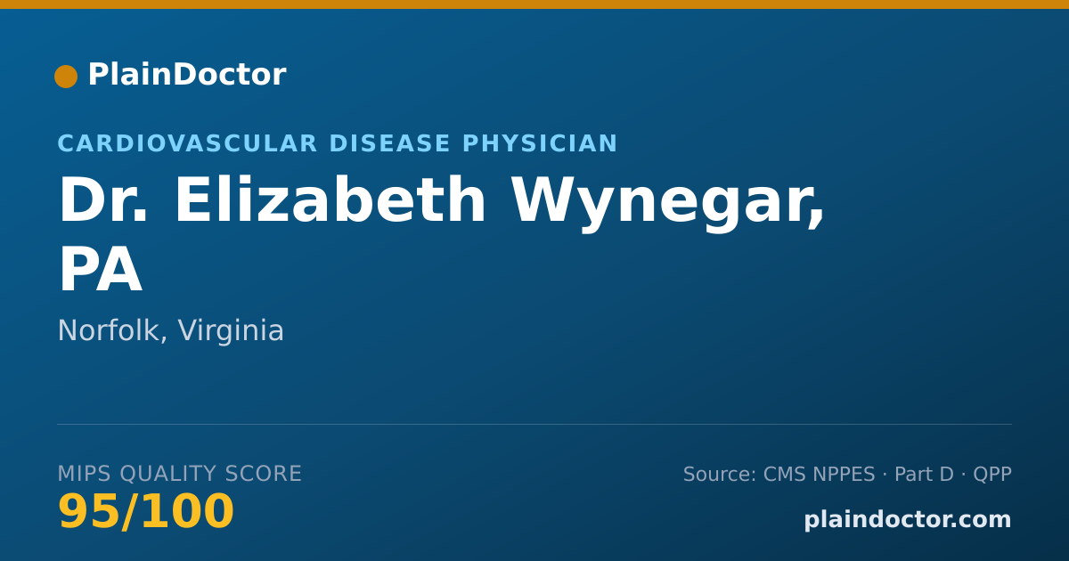 Shareable card for Elizabeth Wynegar, PA - Cardiovascular Disease Physician, Norfolk, VA