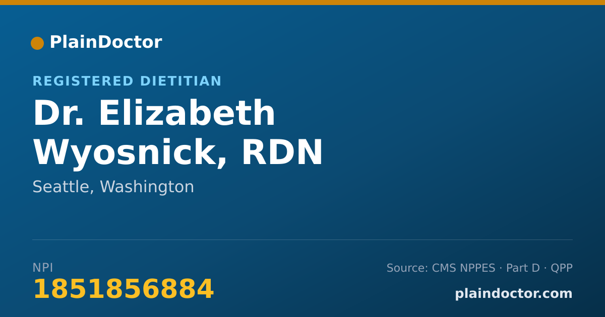 Shareable card for Elizabeth Wyosnick, RDN - Registered Dietitian, Seattle, WA