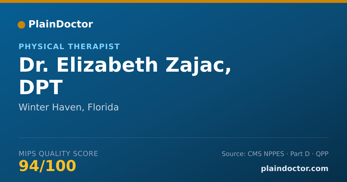 Shareable card for Elizabeth Zajac, DPT - Physical Therapist, Winter Haven, FL