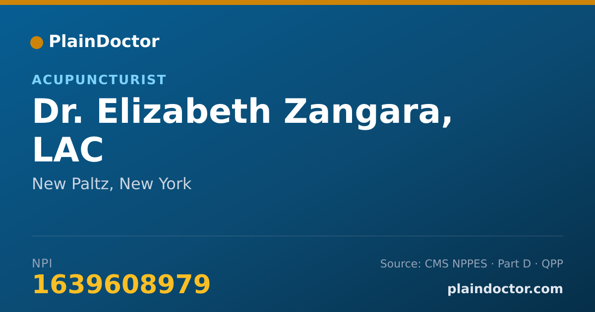 Shareable card for Elizabeth Zangara, LAC - Acupuncturist, New Paltz, NY