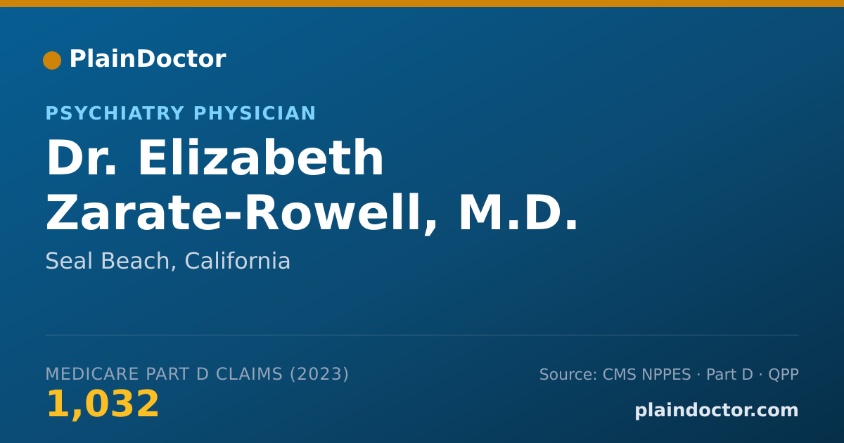 Shareable card for Elizabeth Zarate-Rowell, M.D. - Psychiatry Physician, Seal Beach, CA