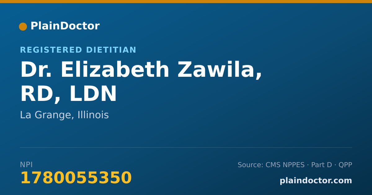 Shareable card for Elizabeth Zawila, RD, LDN - Registered Dietitian, La Grange, IL