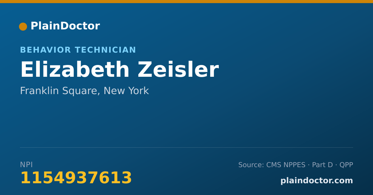 Shareable card for Elizabeth Zeisler - Behavior Technician, Franklin Square, NY