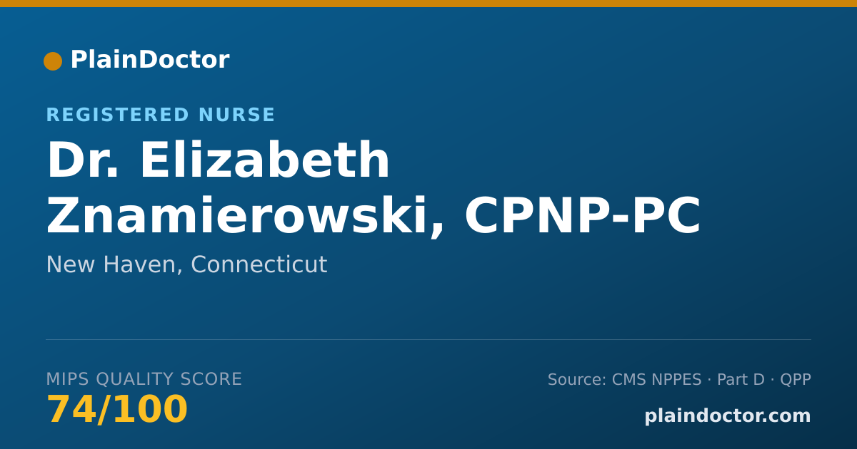Shareable card for Elizabeth Znamierowski, CPNP-PC - Registered Nurse, New Haven, CT
