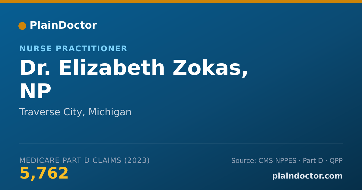 Shareable card for Elizabeth Zokas, NP - Nurse Practitioner, Traverse City, MI