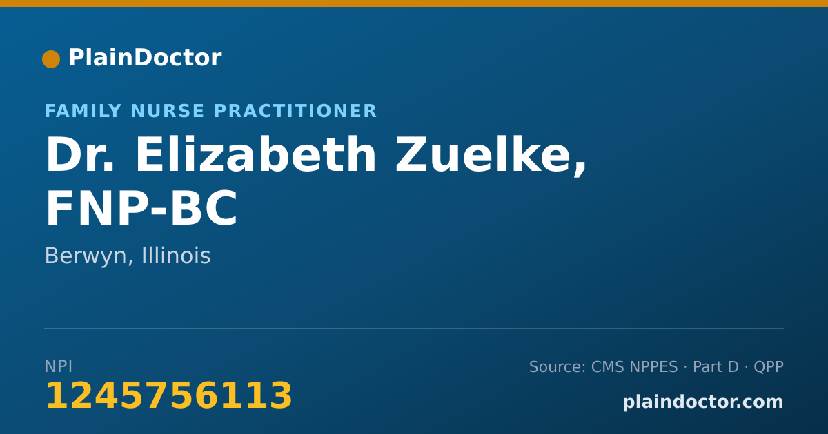 Shareable card for Elizabeth Zuelke, FNP-BC - Family Nurse Practitioner, Berwyn, IL