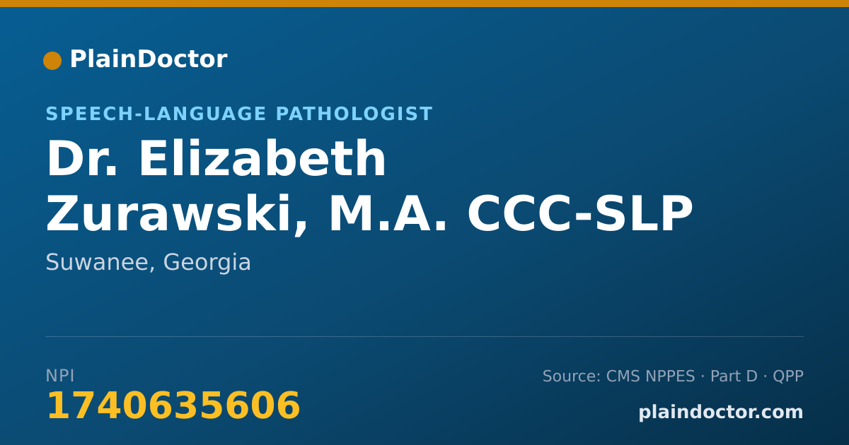 Shareable card for Elizabeth Zurawski, M.A. CCC-SLP - Speech-Language Pathologist, Suwanee, GA