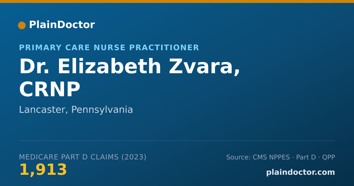 Shareable card for Elizabeth Zvara, CRNP - Primary Care Nurse Practitioner, Lancaster, PA