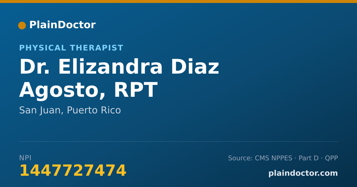 Shareable card for Elizandra Diaz Agosto, RPT - Physical Therapist, San Juan, PR