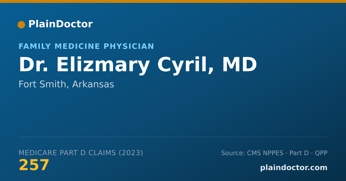Shareable card for Elizmary Cyril, MD - Family Medicine Physician, Fort Smith, AR
