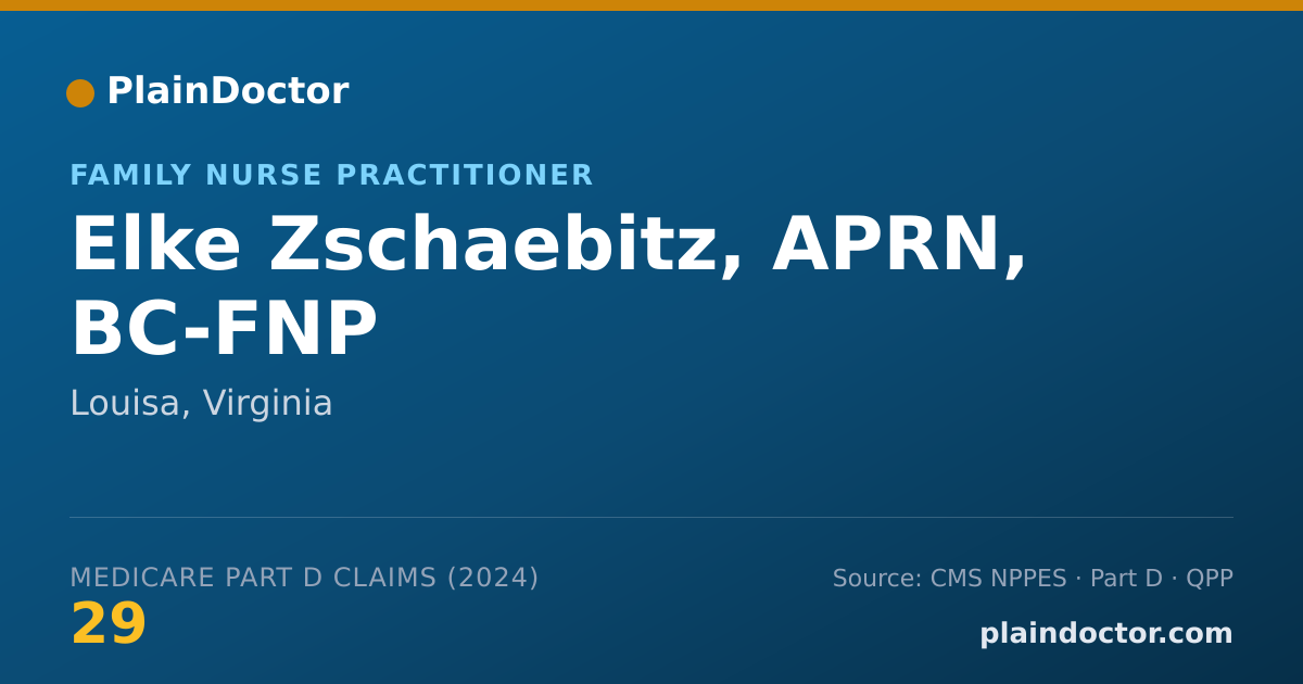 Shareable card for Elke Zschaebitz, APRN, BC-FNP - Family Nurse Practitioner, Louisa, VA