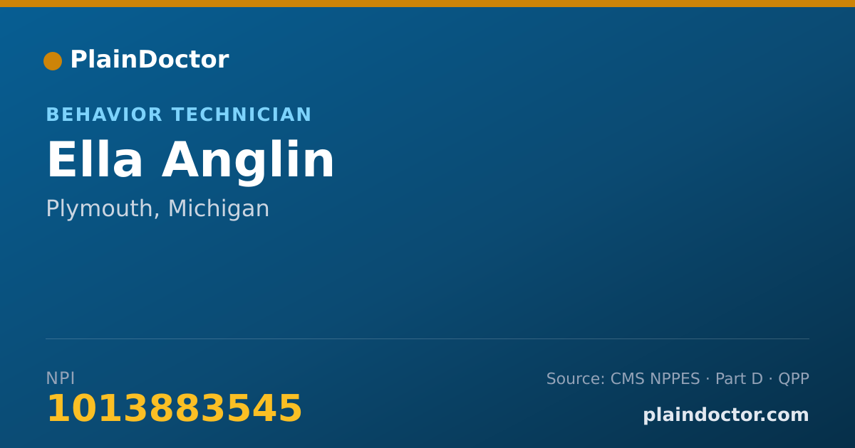 Shareable card for Ella Anglin - Behavior Technician, Plymouth, MI