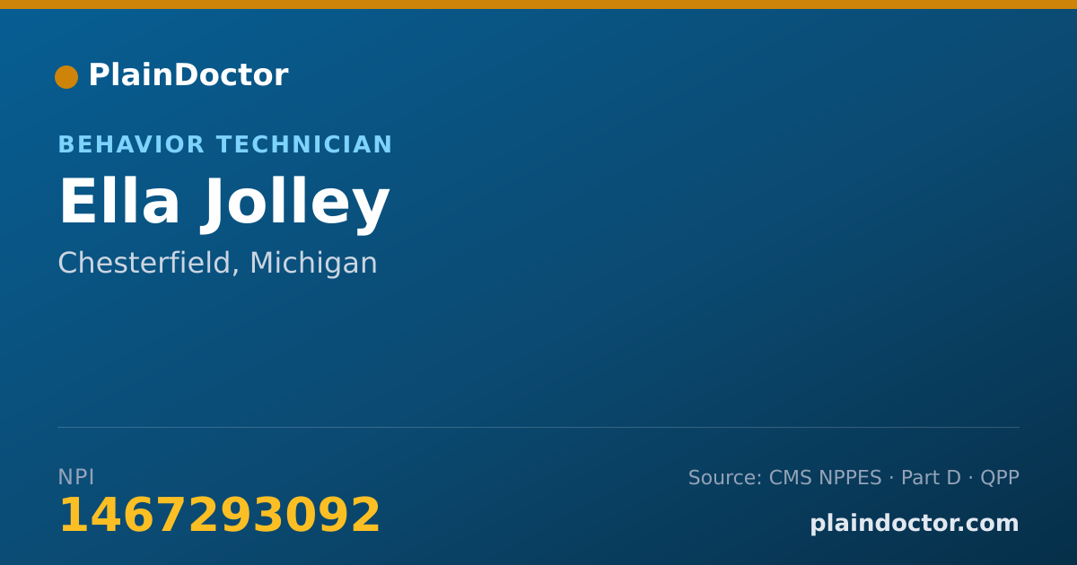 Shareable card for Ella Jolley - Behavior Technician, Chesterfield, MI