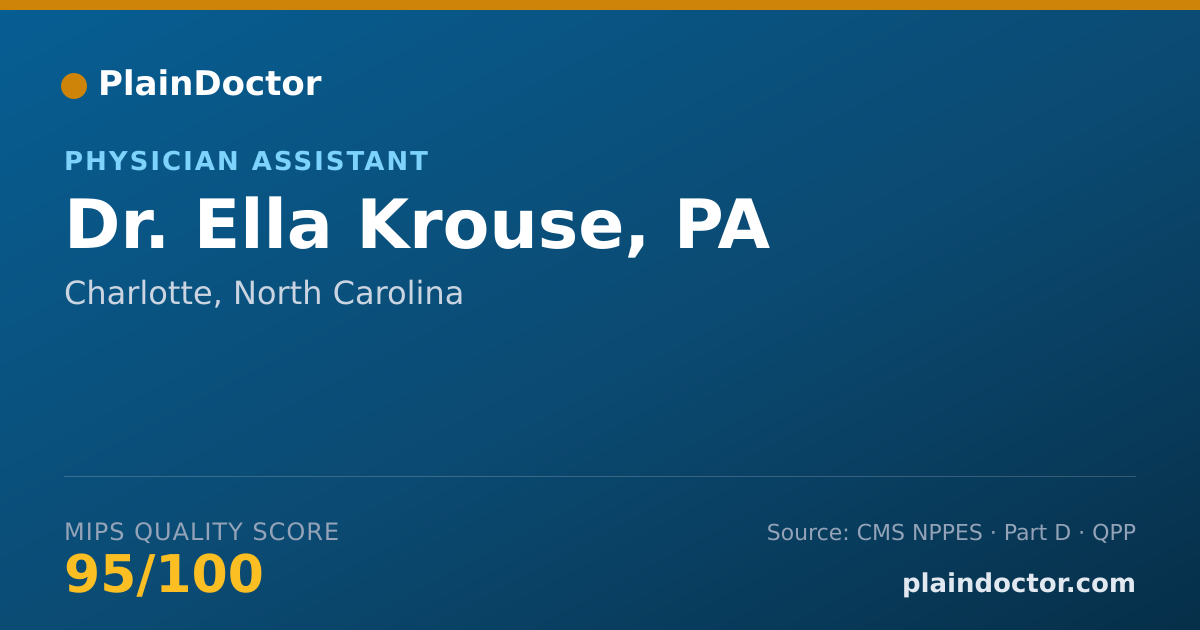 Shareable card for Ella Krouse, PA - Physician Assistant, Charlotte, NC