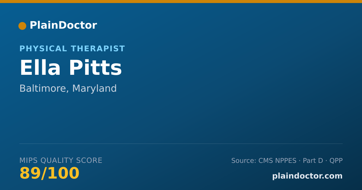 Shareable card for Ella Pitts - Physical Therapist, Baltimore, MD