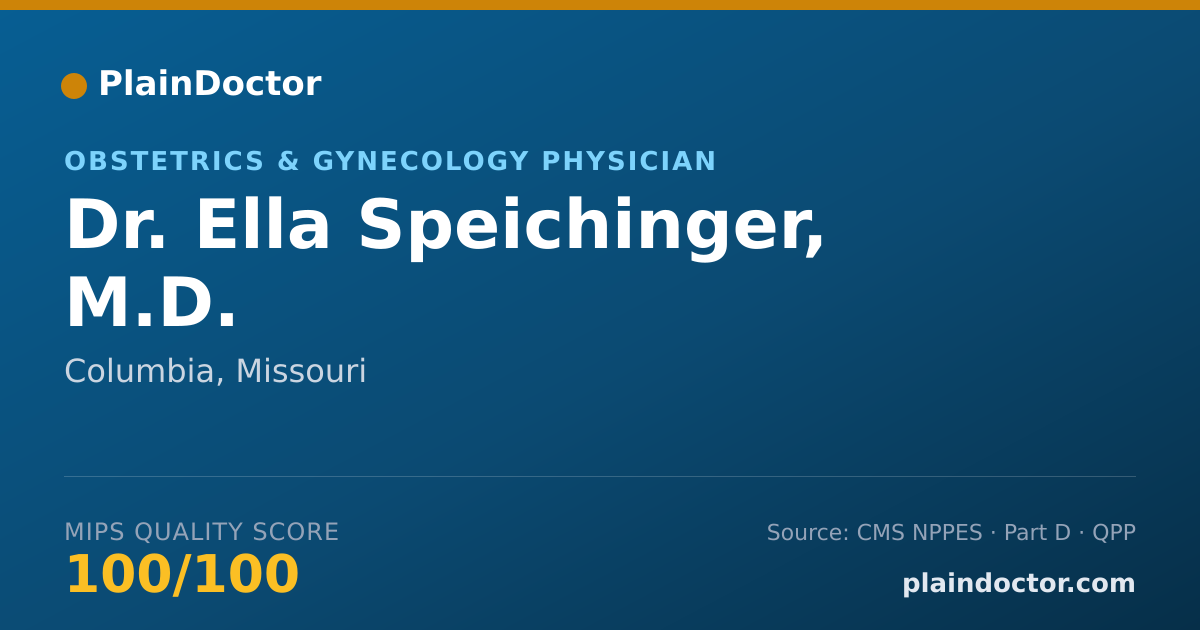 Shareable card for Ella Speichinger, M.D. - Obstetrics & Gynecology Physician, Columbia, MO