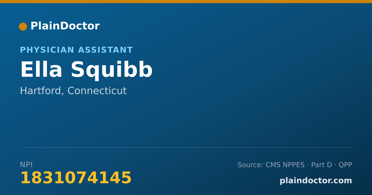 Shareable card for Ella Squibb - Physician Assistant, Hartford, CT