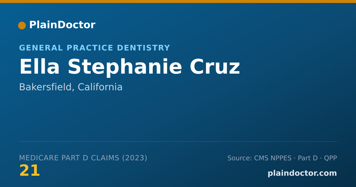 Shareable card for Ella Stephanie Cruz - General Practice Dentistry, Bakersfield, CA
