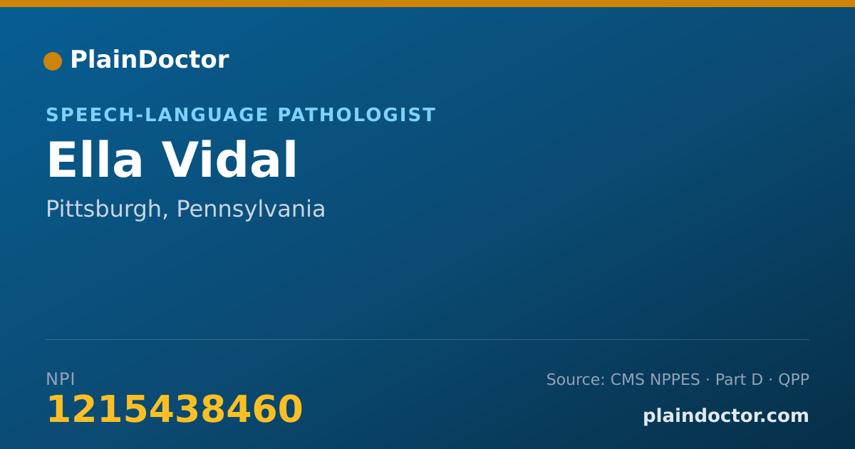 Shareable card for Ella Vidal - Speech-Language Pathologist, Pittsburgh, PA