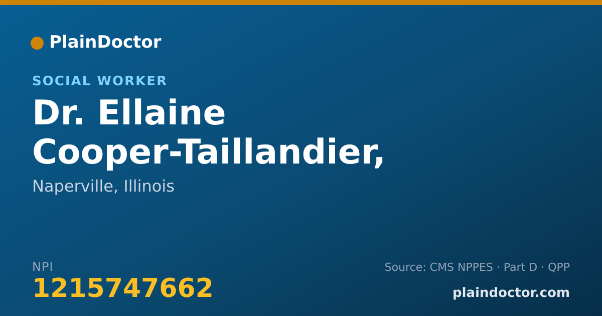 Shareable card for Ellaine Cooper-Taillandier, LSW - Social Worker, Naperville, IL