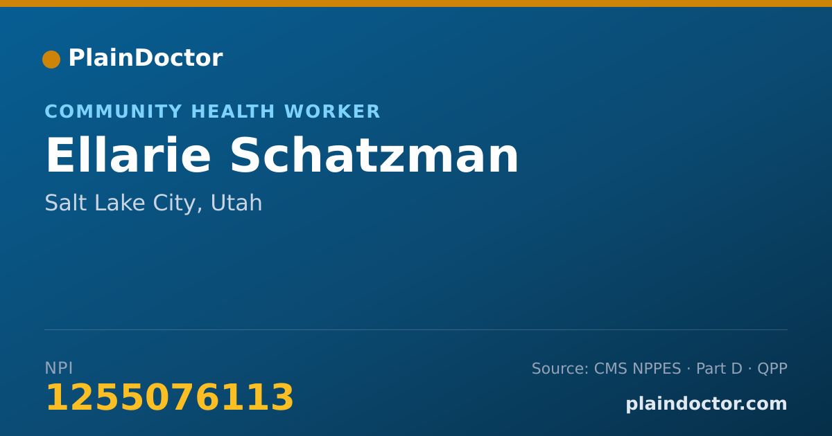 Shareable card for Ellarie Schatzman - Community Health Worker, Salt Lake City, UT
