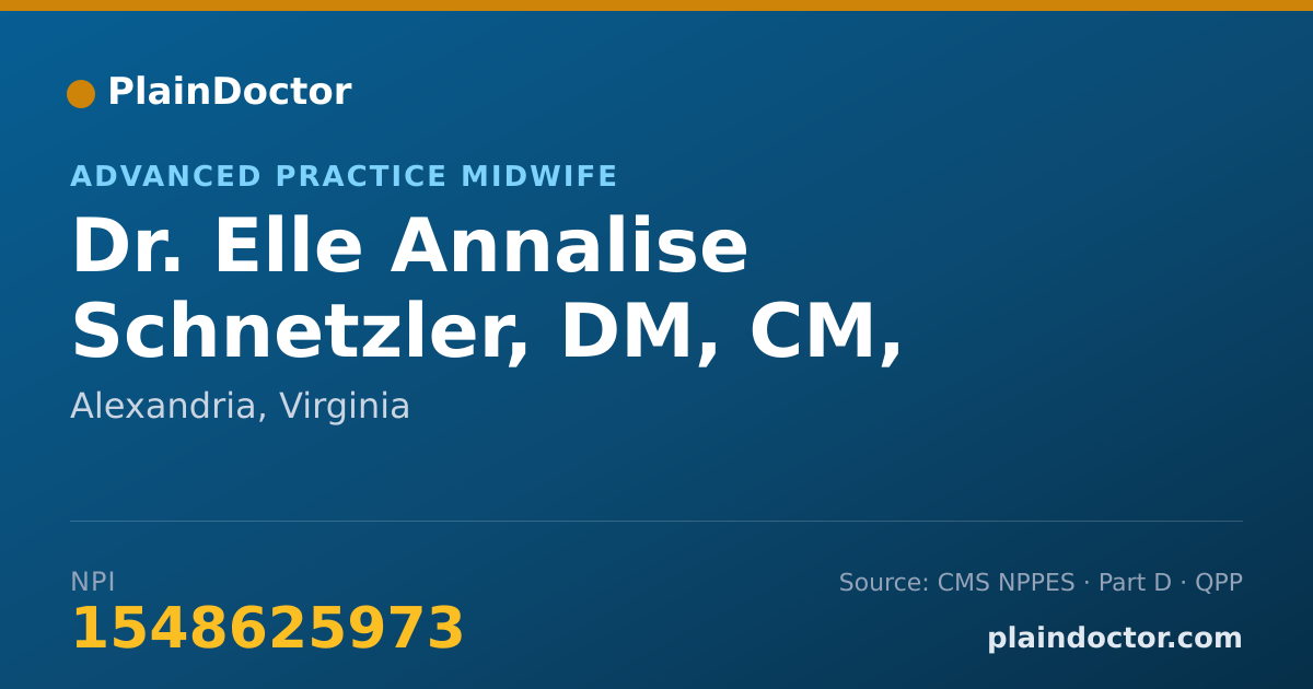 Shareable card for Elle Annalise Schnetzler, DM, CM, FACNM - Advanced Practice Midwife, Alexandria, VA