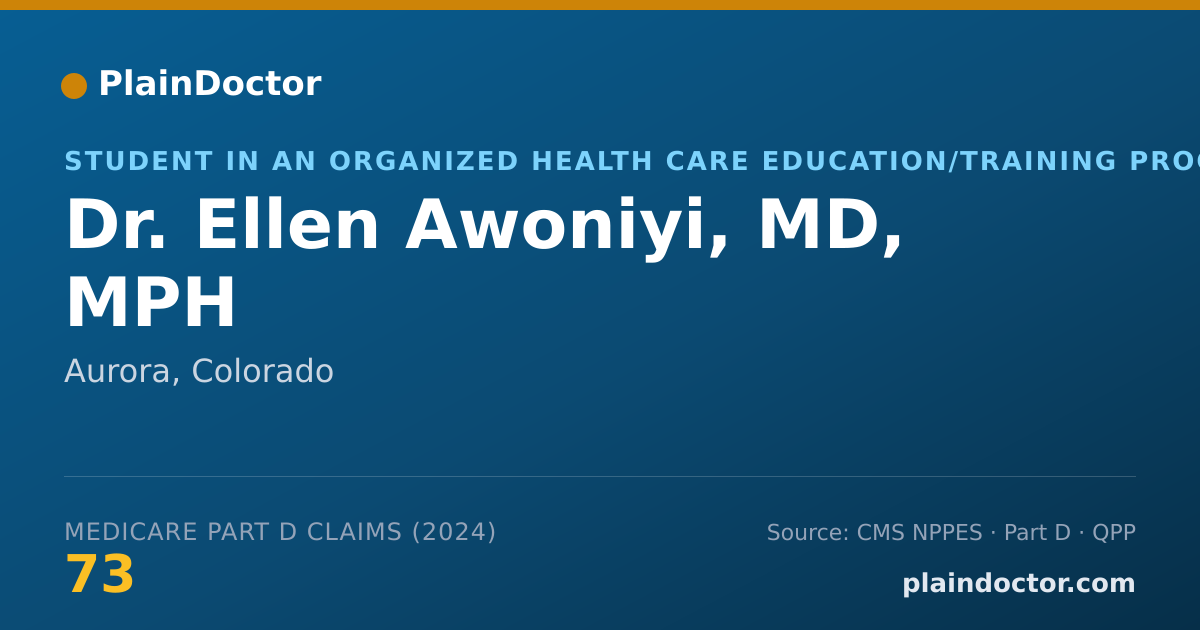 Shareable card for Ellen Awoniyi, MD, MPH - Student in an Organized Health Care Education/Training Program, Aurora, CO