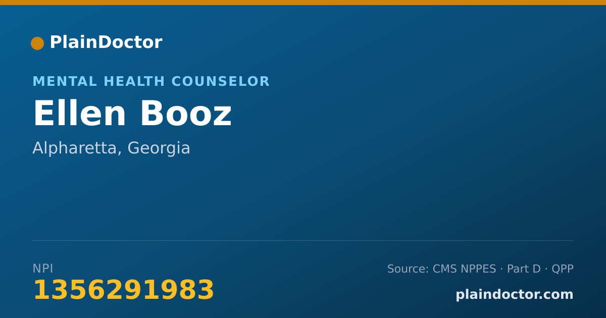 Shareable card for Ellen Booz - Mental Health Counselor, Alpharetta, GA