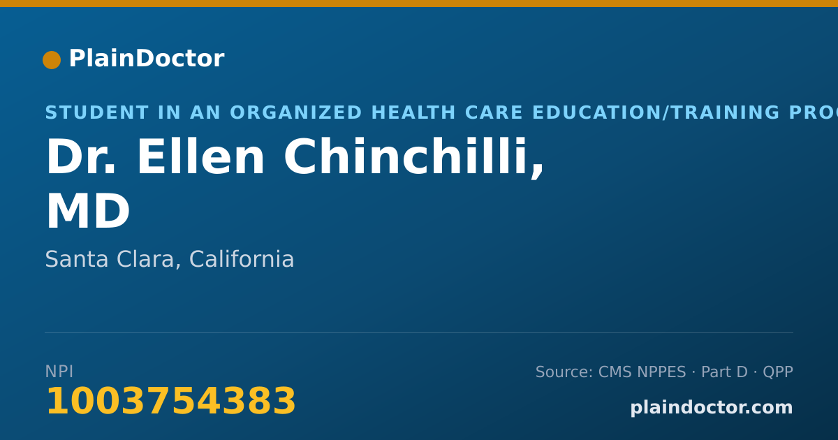 Shareable card for Ellen Chinchilli, MD - Student in an Organized Health Care Education/Training Program, Santa Clara, CA