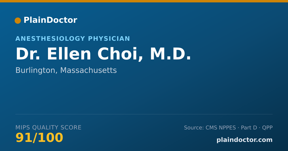 Shareable card for Ellen Choi, M.D. - Anesthesiology Physician, Burlington, MA