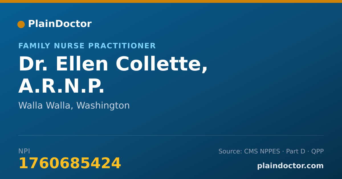 Shareable card for Ellen Collette, A.R.N.P. - Family Nurse Practitioner, Walla Walla, WA