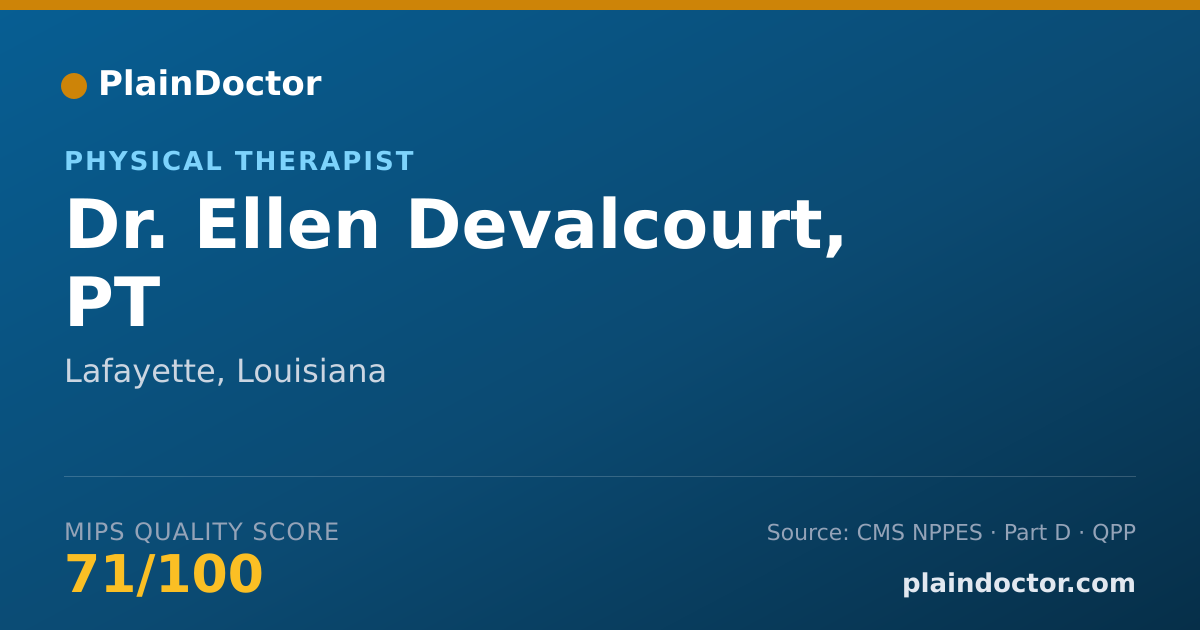 Shareable card for Ellen Devalcourt, PT - Physical Therapist, Lafayette, LA