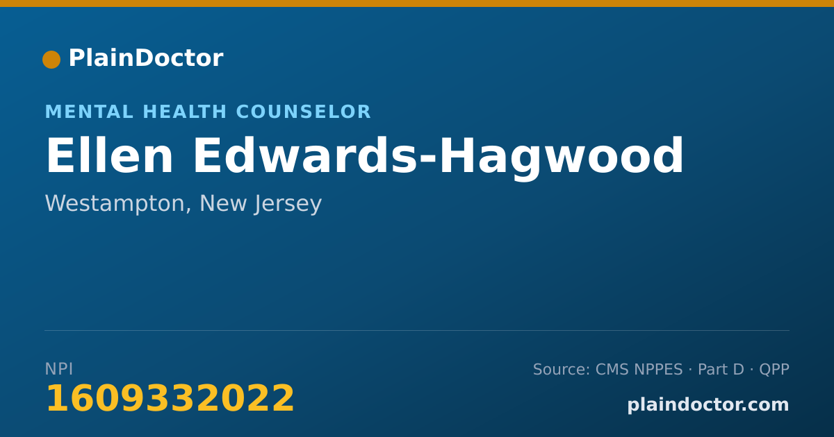 Shareable card for Ellen Edwards-Hagwood - Mental Health Counselor, Westampton, NJ