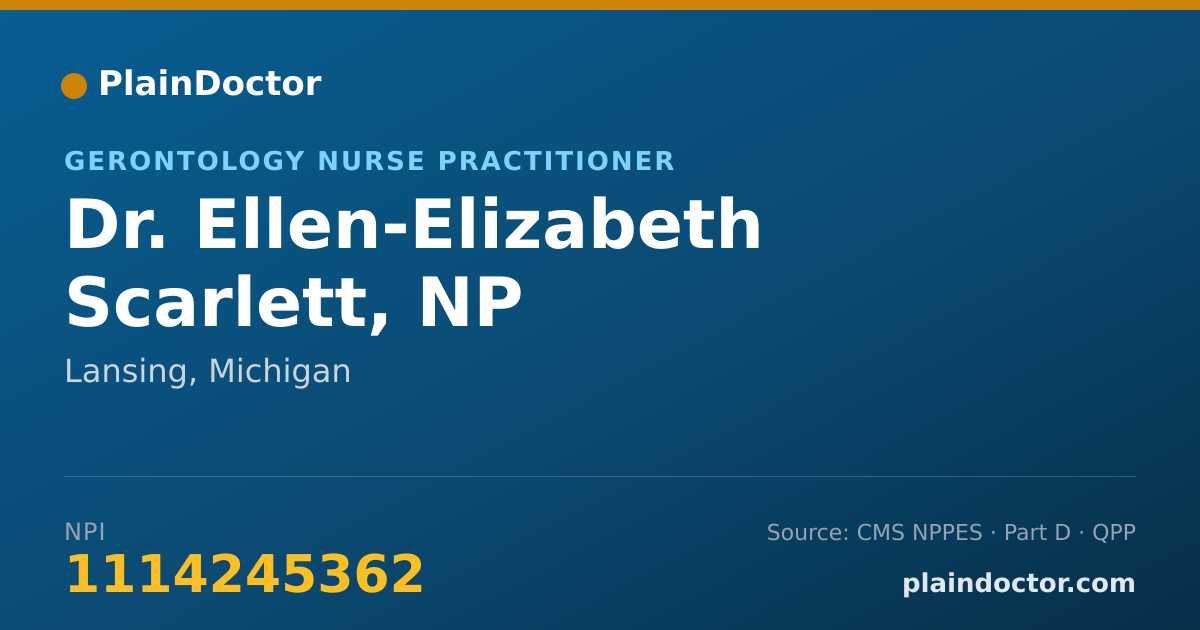 Shareable card for Ellen-Elizabeth Scarlett, NP - Gerontology Nurse Practitioner, Lansing, MI