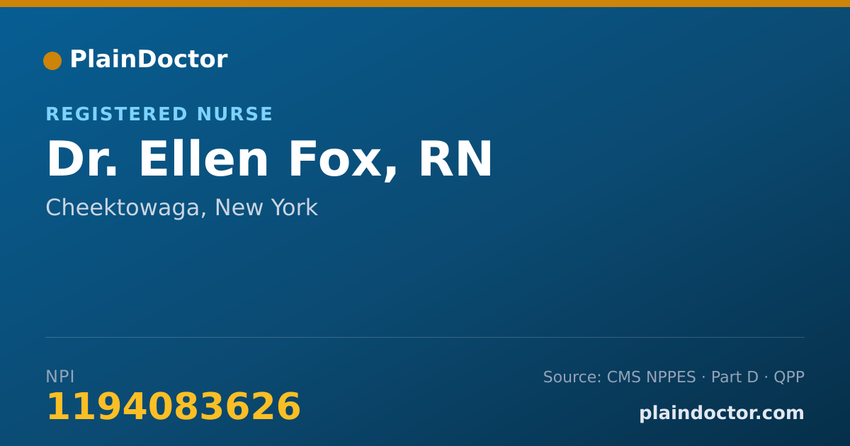 Shareable card for Ellen Fox, RN - Registered Nurse, Cheektowaga, NY