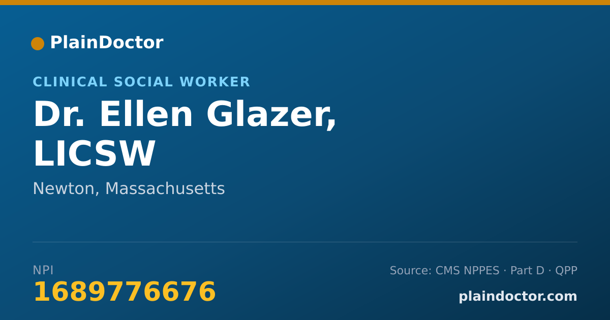 Shareable card for Ellen Glazer, LICSW - Clinical Social Worker, Newton, MA