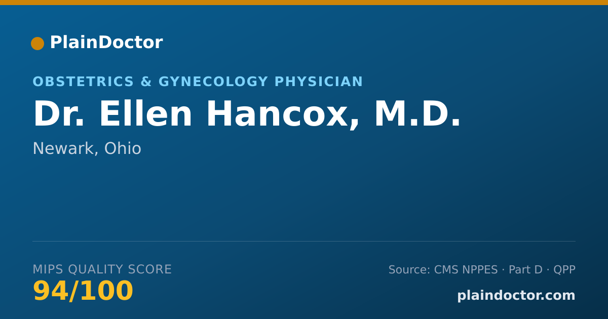 Shareable card for Ellen Hancox, M.D. - Obstetrics & Gynecology Physician, Newark, OH