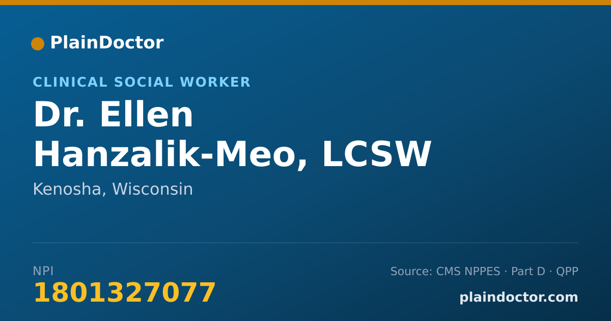 Shareable card for Ellen Hanzalik-Meo, LCSW - Clinical Social Worker, Kenosha, WI