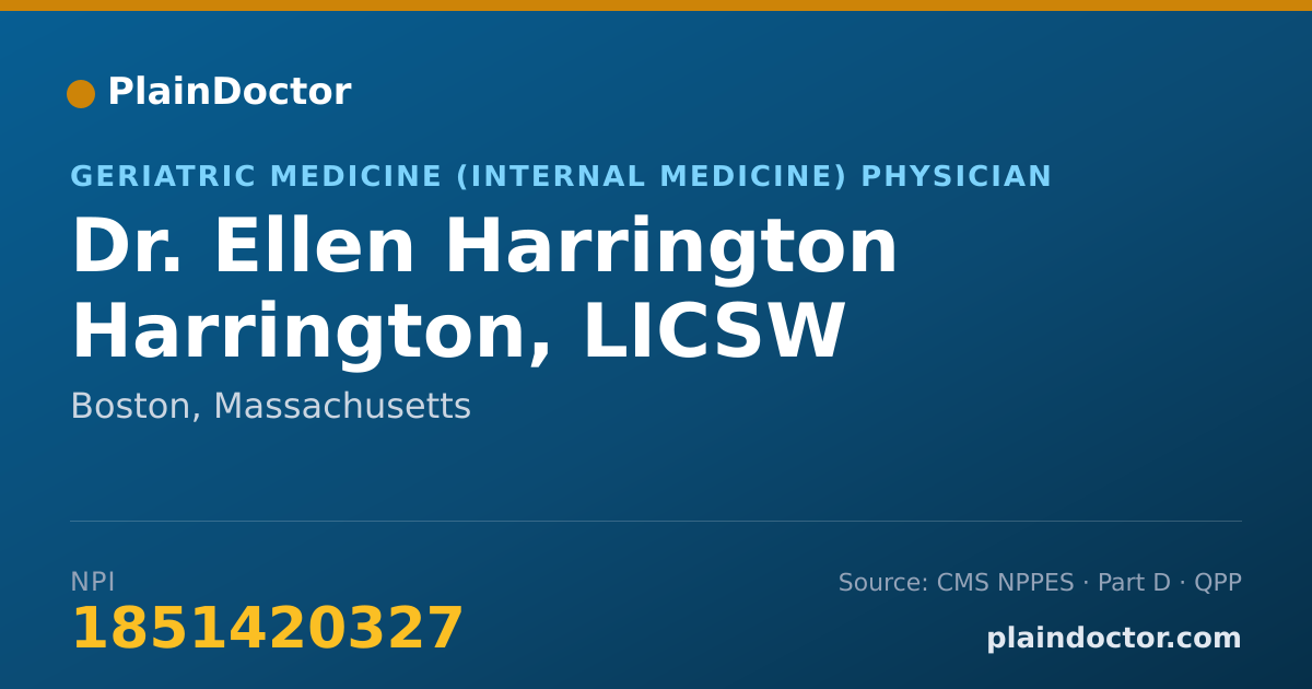 Shareable card for Ellen Harrington Harrington, LICSW - Geriatric Medicine (Internal Medicine) Physician, Boston, MA