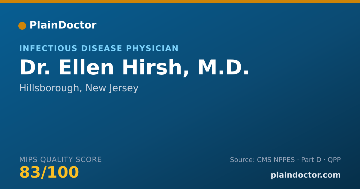 Shareable card for Ellen Hirsh, M.D. - Infectious Disease Physician, Hillsborough, NJ