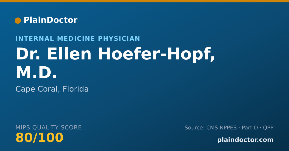 Shareable card for Ellen Hoefer-Hopf, M.D. - Internal Medicine Physician, Cape Coral, FL