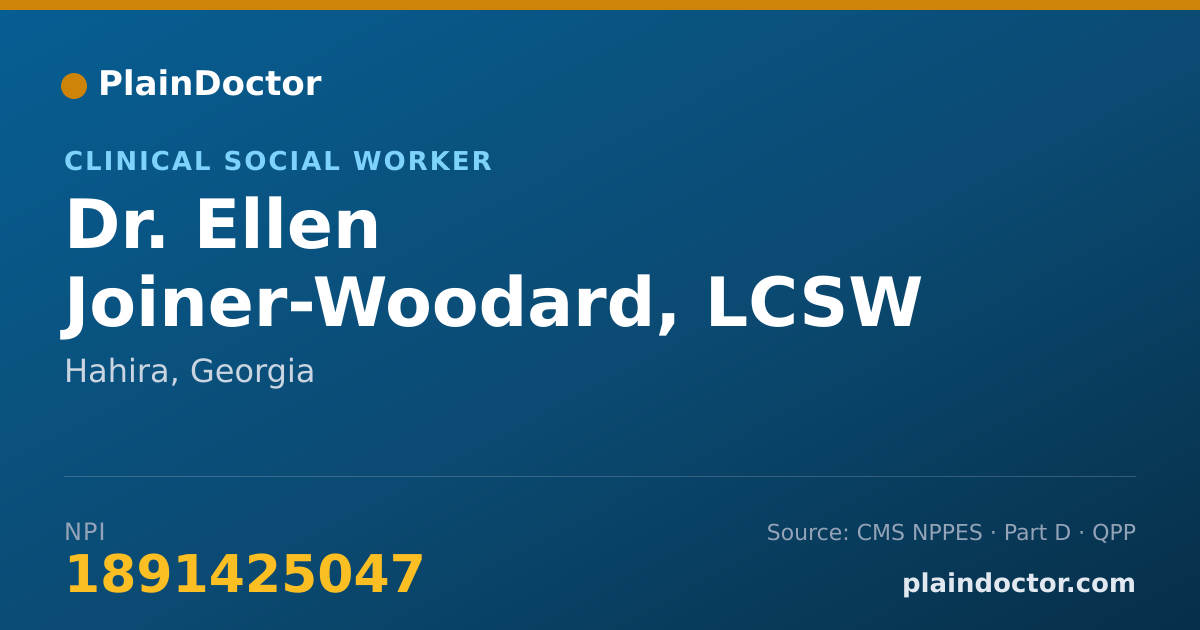 Shareable card for Ellen Joiner-Woodard, LCSW - Clinical Social Worker, Hahira, GA