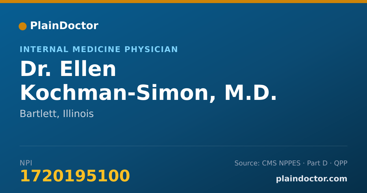 Shareable card for Ellen Kochman-Simon, M.D. - Internal Medicine Physician, Bartlett, IL