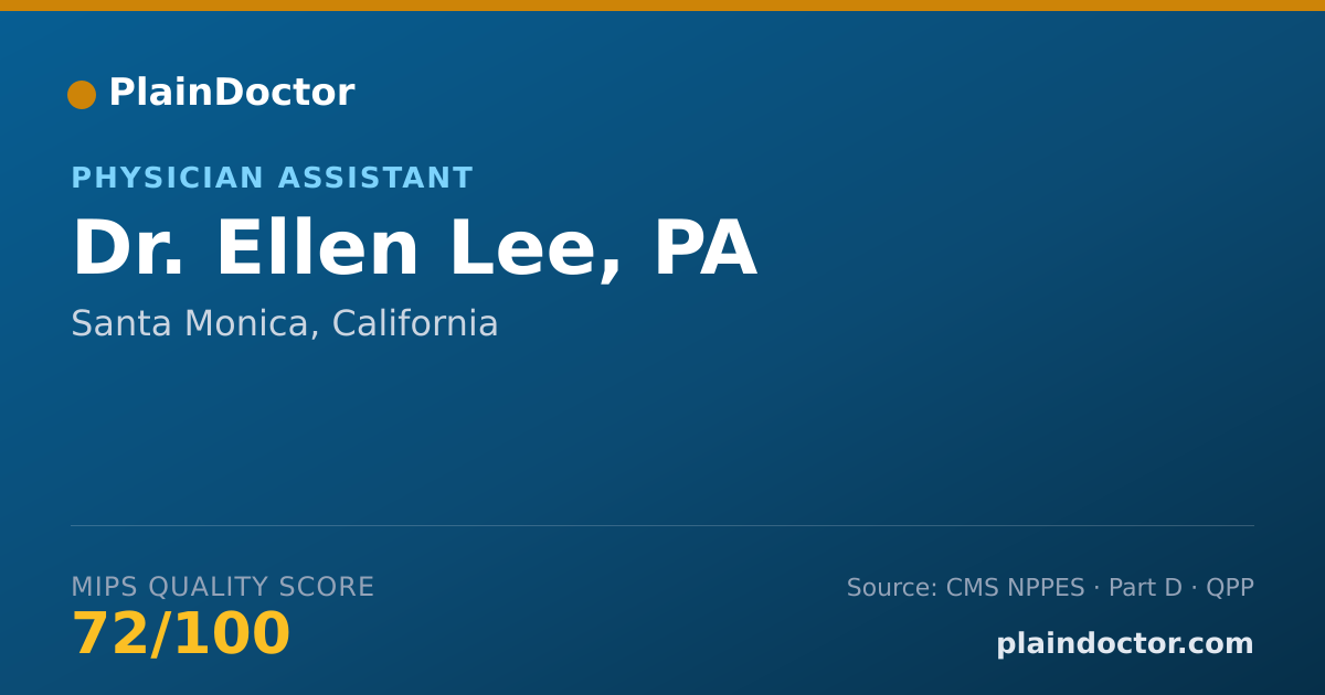 Shareable card for Ellen Lee, PA - Physician Assistant, Santa Monica, CA