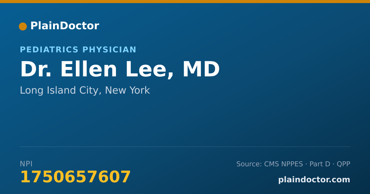 Shareable card for Ellen Lee, MD - Pediatrics Physician, Long Island City, NY
