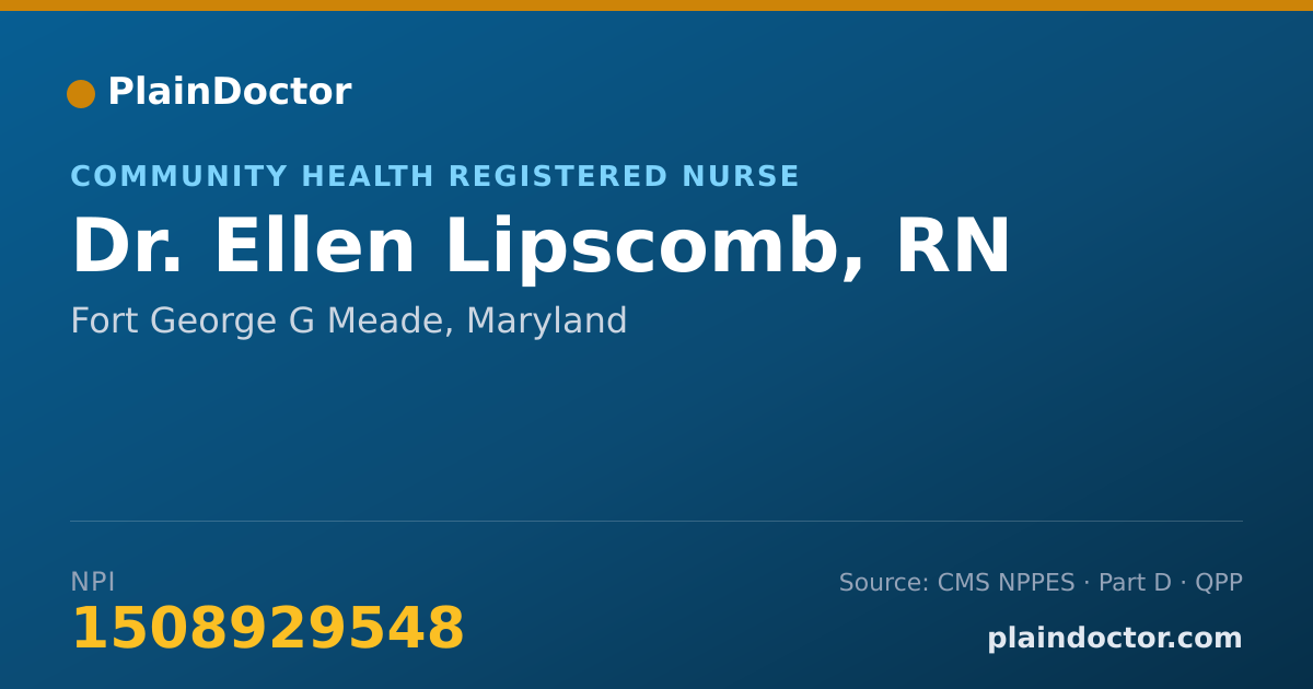 Shareable card for Ellen Lipscomb, RN - Community Health Registered Nurse, Fort George G Meade, MD
