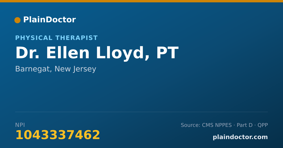 Shareable card for Ellen Lloyd, PT - Physical Therapist, Barnegat, NJ