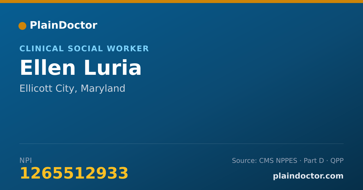 Shareable card for Ellen Luria - Clinical Social Worker, Ellicott City, MD
